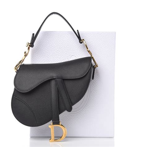 dior saddle calfskin|dior black grained saddle bag.